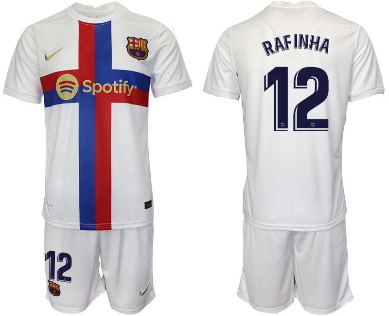Men 2022-2023 Club Barcelona white away #12 Soccer Jersey